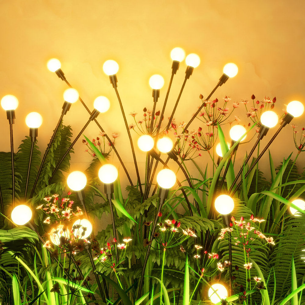 Solar Lights Outdoor Waterproof 2 Pack, Upgraded Outdoor Solar Lights for Yard Patio Garden Decor, Solar Lights for Outside Gardening Supplies, Firefly Garden Lights Solar Powered Outdoo