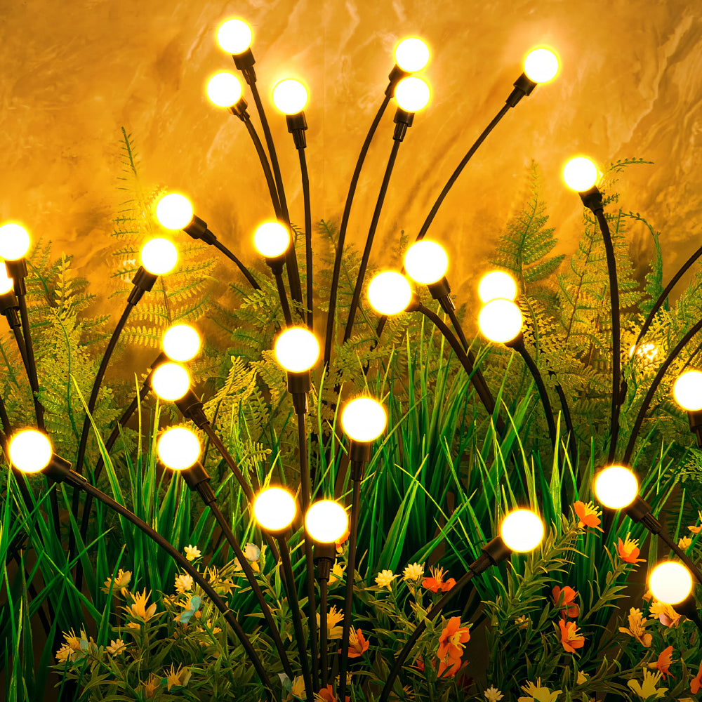 Solar Lights Outdoor, Outdoor Decorations Lights, Firefly Lights for Patio Decor, Big Bulb Swaying Lights