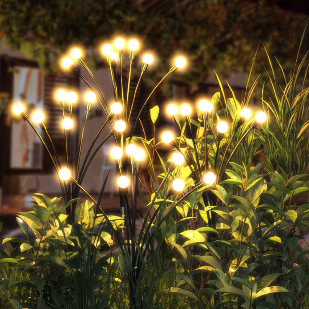 Solar Lights Outdoor Waterproof 2 Pack, Upgraded Outdoor Solar Lights for Yard Patio Garden Decor, Solar Lights for Outside Gardening Supplies, Firefly Garden Lights Solar Powered Outdoo