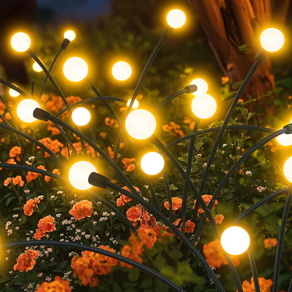 Solar Lights Outdoor, Outdoor Decorations Lights, Firefly Lights for Patio Decor, Big Bulb Swaying Lights