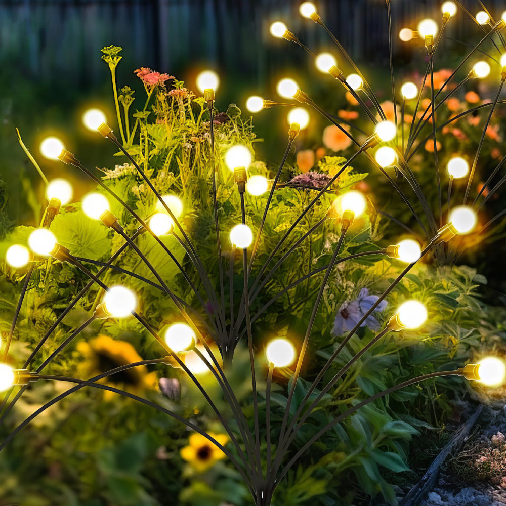 Solar Lights Outdoor, Outdoor Decorations Lights, Firefly Lights for Patio Decor, Big Bulb Swaying Lights