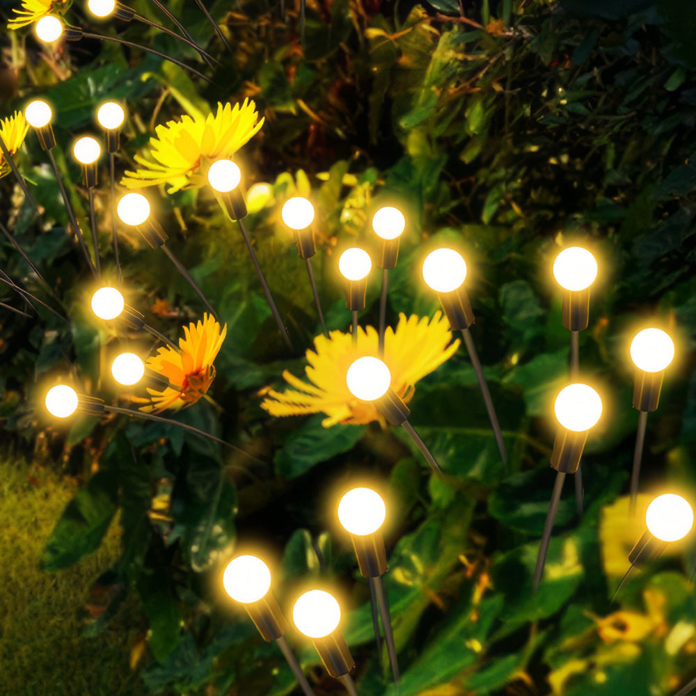 Solar Lights Outdoor, Outdoor Decorations Lights, Firefly Lights for Patio Decor, Big Bulb Swaying Lights