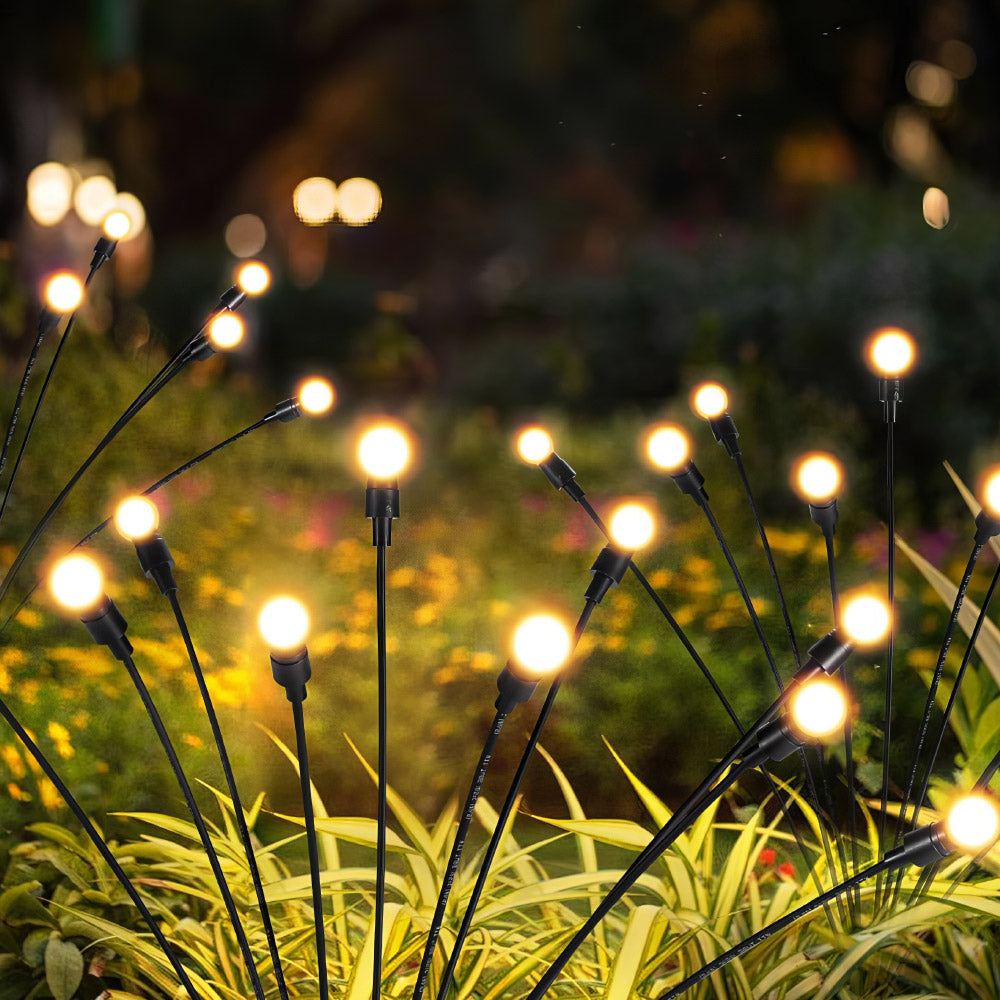 Solar Lights Outdoor Waterproof 2 Pack, Upgraded Outdoor Solar Lights for Yard Patio Garden Decor, Solar Lights for Outside Gardening Supplies, Firefly Garden Lights Solar Powered Outdoo