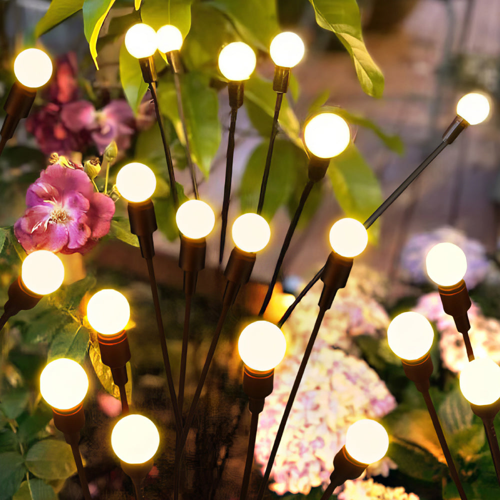 Solar Lights Outdoor, Outdoor Decorations Lights, Firefly Lights for Patio Decor, Big Bulb Swaying Lights
