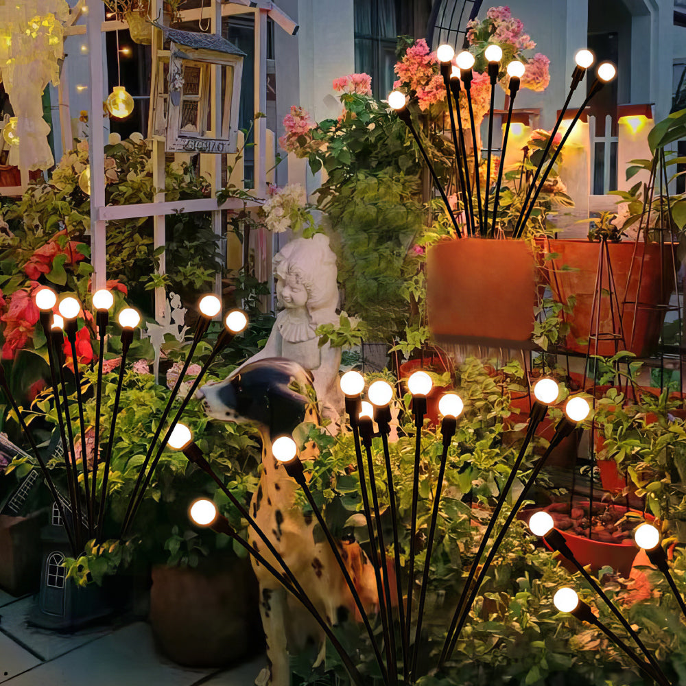 Solar Lights Outdoor, Outdoor Decorations Lights, Firefly Lights for Patio Decor, Big Bulb Swaying Lights