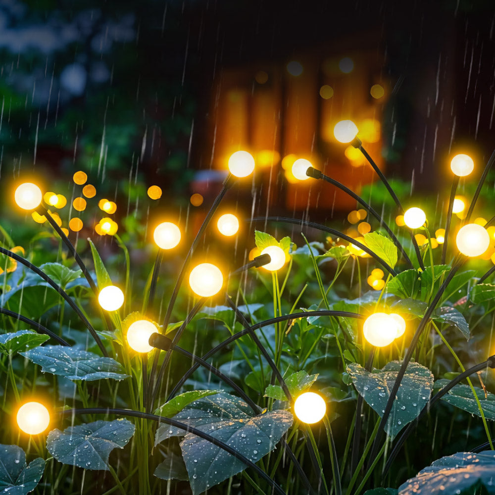 Solar Lights Outdoor Waterproof 2 Pack, Upgraded Outdoor Solar Lights for Yard Patio Garden Decor, Solar Lights for Outside Gardening Supplies, Firefly Garden Lights Solar Powered Outdoo