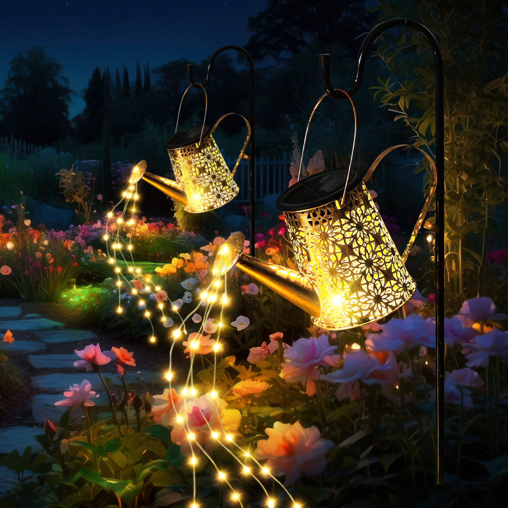 Solar Watering Can with Lights, Outdoor Garden Decor Waterproof Solar Garden Lights for Outdoor Pathway Yard Lawn Patio Party Decorations