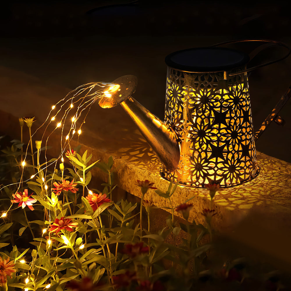 Solar Watering Can with Lights, Outdoor Garden Decor Waterproof Solar Garden Lights for Outdoor Pathway Yard Lawn Patio Party Decorations