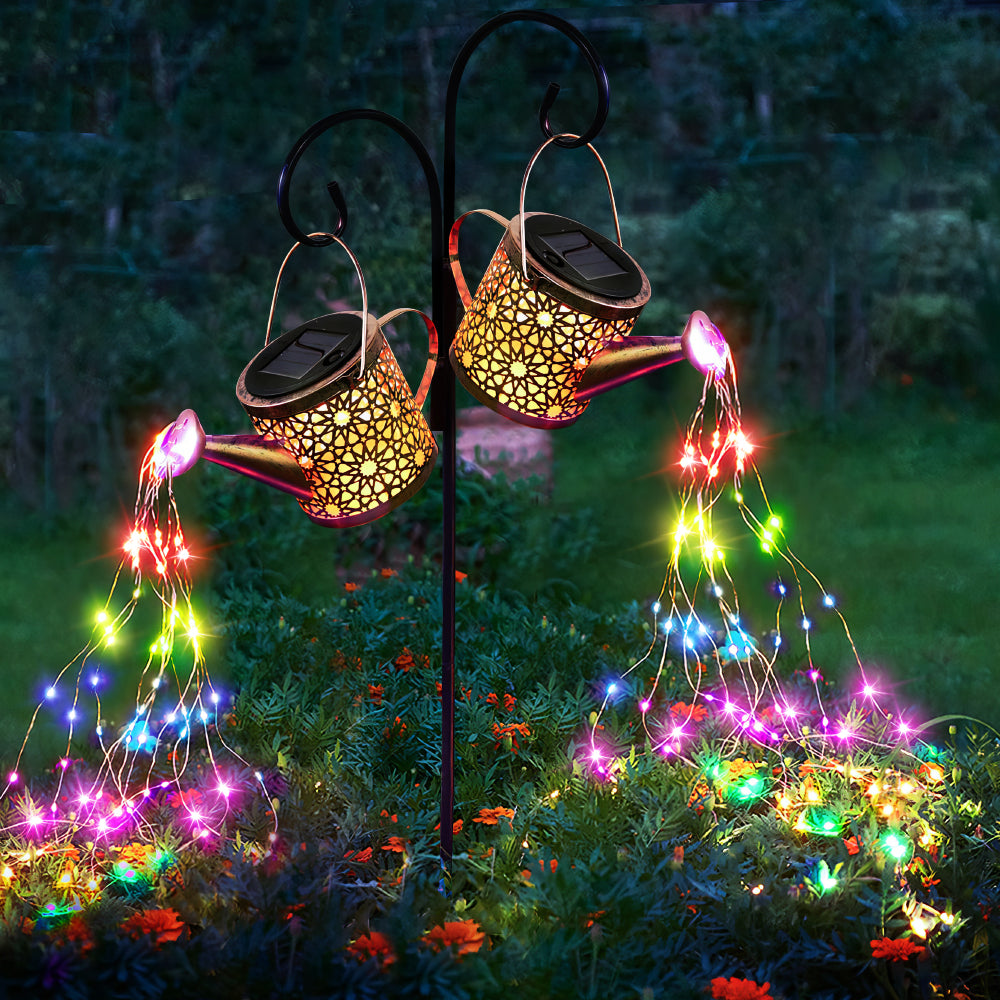 Solar Lights Outdoor Decorative, Metal Solar Watering Can Lights Waterproof, Small Hanging Solar Garden Decor Yard Lights Outside Patio Lawn