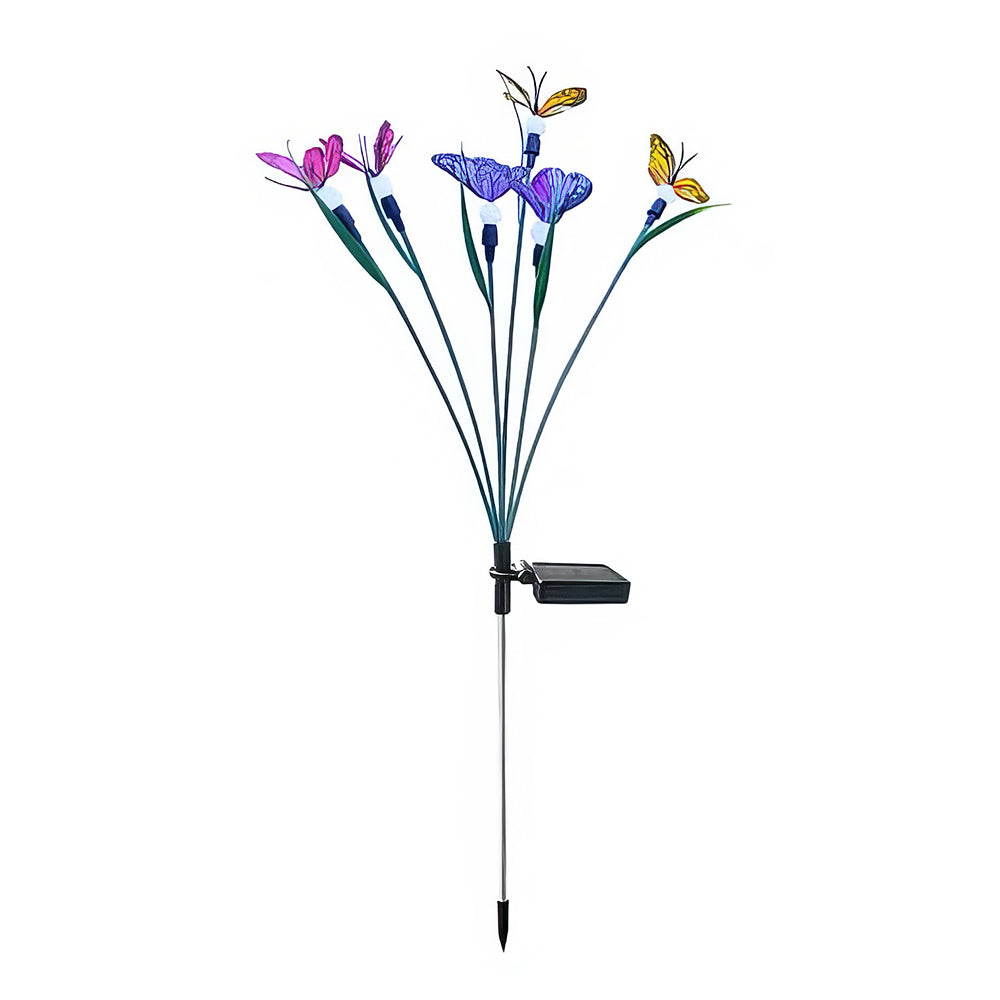 Solar Garden Lights - Swaying Butterfly Light, Solar Outdoor Lights, Yard Patio Pathway Decoration, High Flexibility Iron Wire & Realistic Butterflies (2 Pack)